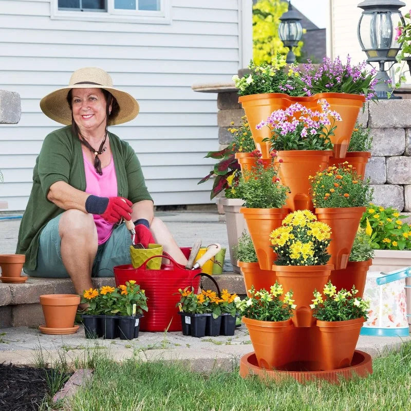 2 Set 5-Tier Stackable Planters – Grow Your Garden in Style