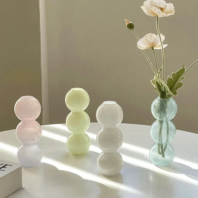 Bubble Glass Flower Vase – A Modern Touch of Elegance for Your Space