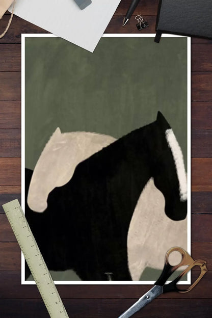 Abstract Horse Canvas Painting – Elevate Your Living Space with Timeless Elegance