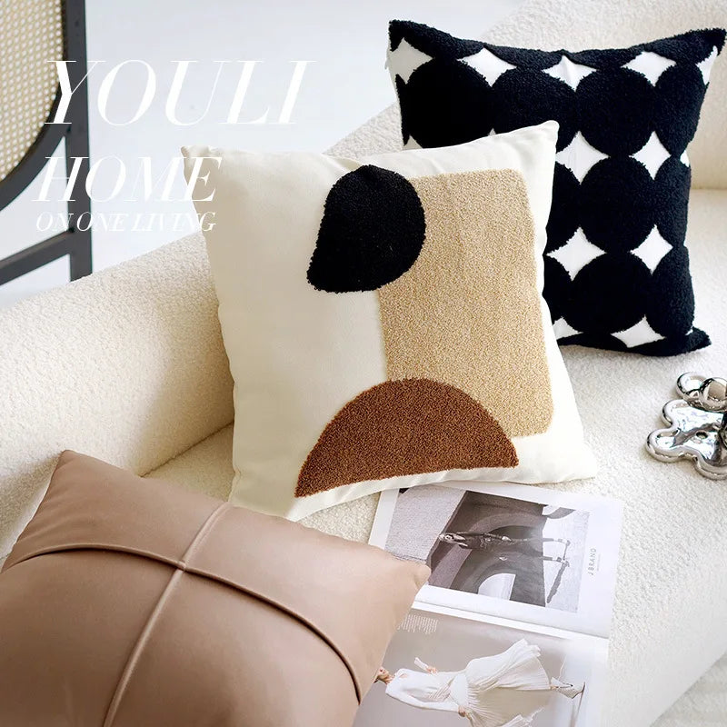 Chic Retro White Knotted Pillow Covers - 9 Unique Styles for a Cozy, Stylish Home